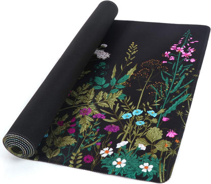 Extended Gaming Mouse Pad (35.4X15.7 In), Large Stable Rubber Base Mousepad with Stitched Edges, Keyboard Mouse Mat Desk Pad for Work, Game, Office, Home - Weeds